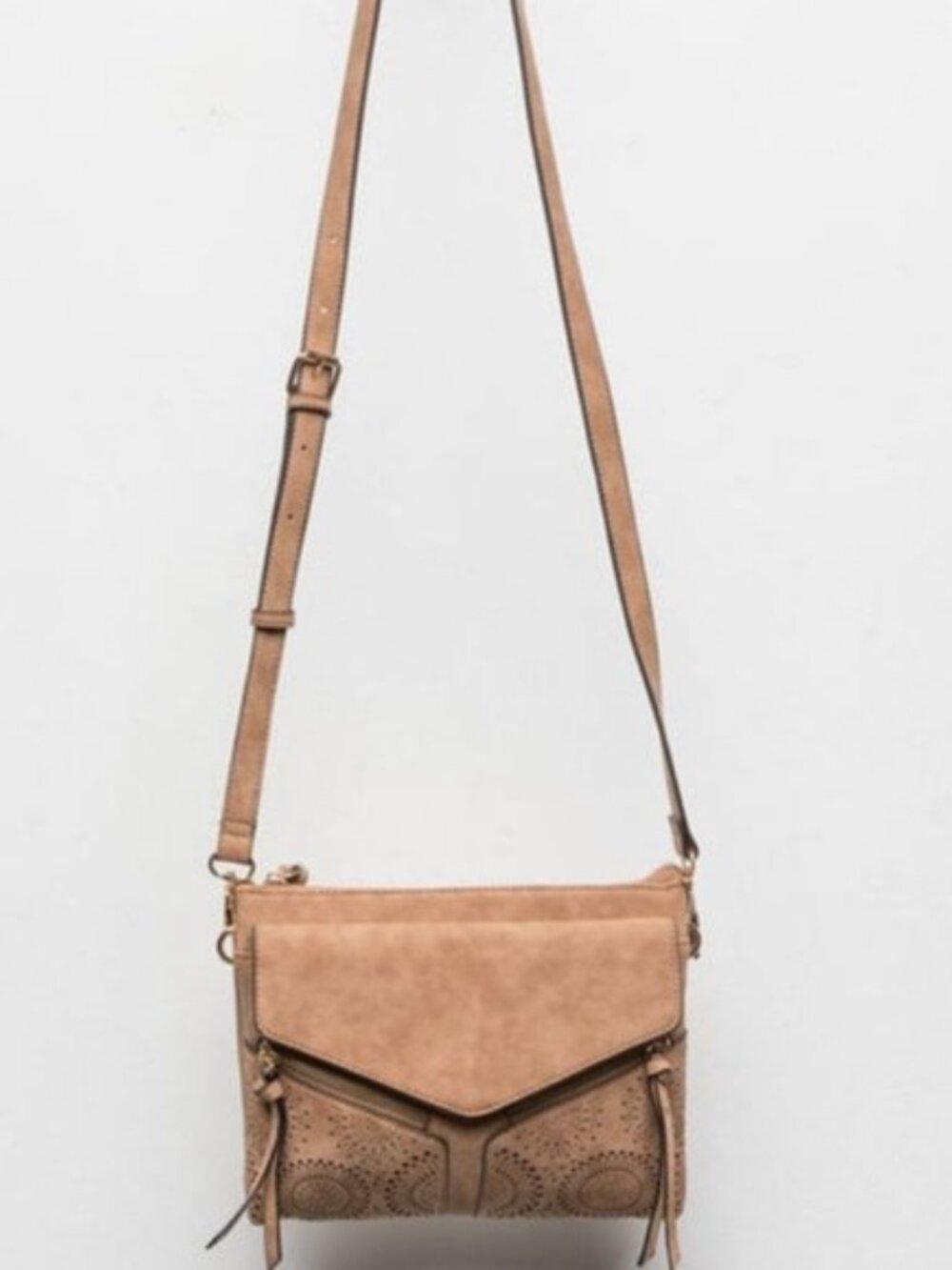 Violet Ray Leanna Perforated Crossbody Bag